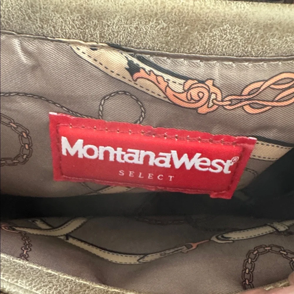 Montana West Pewter Brown Faux Leather Concealed Carry Bag Tote Braided Details - Picture 8 of 15